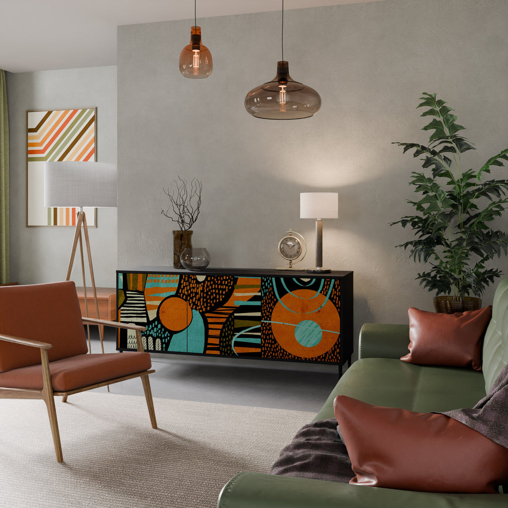 Buffet 3 portes GEODE GLIMMER finition noire