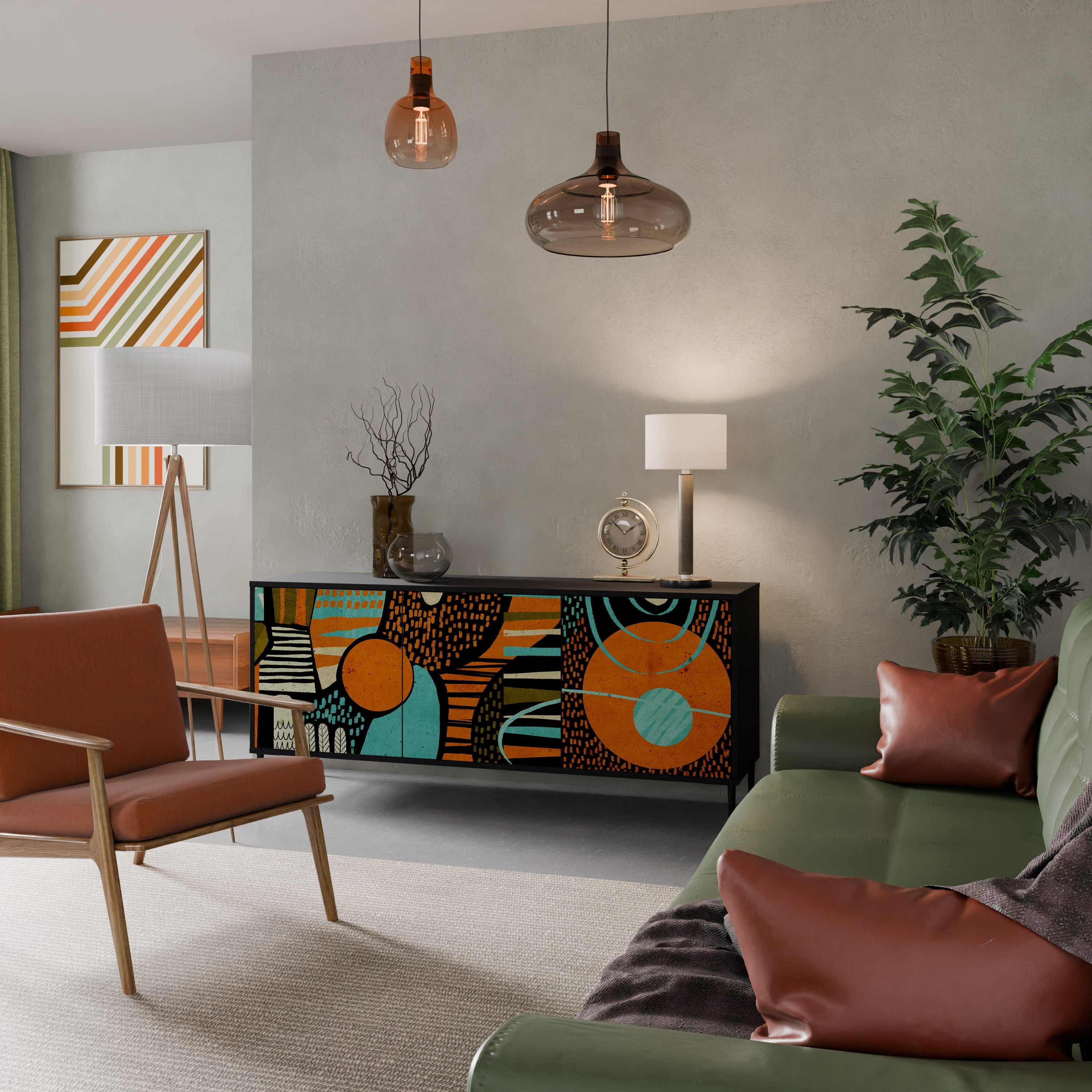 Buffet 3 portes GEODE GLIMMER finition noire