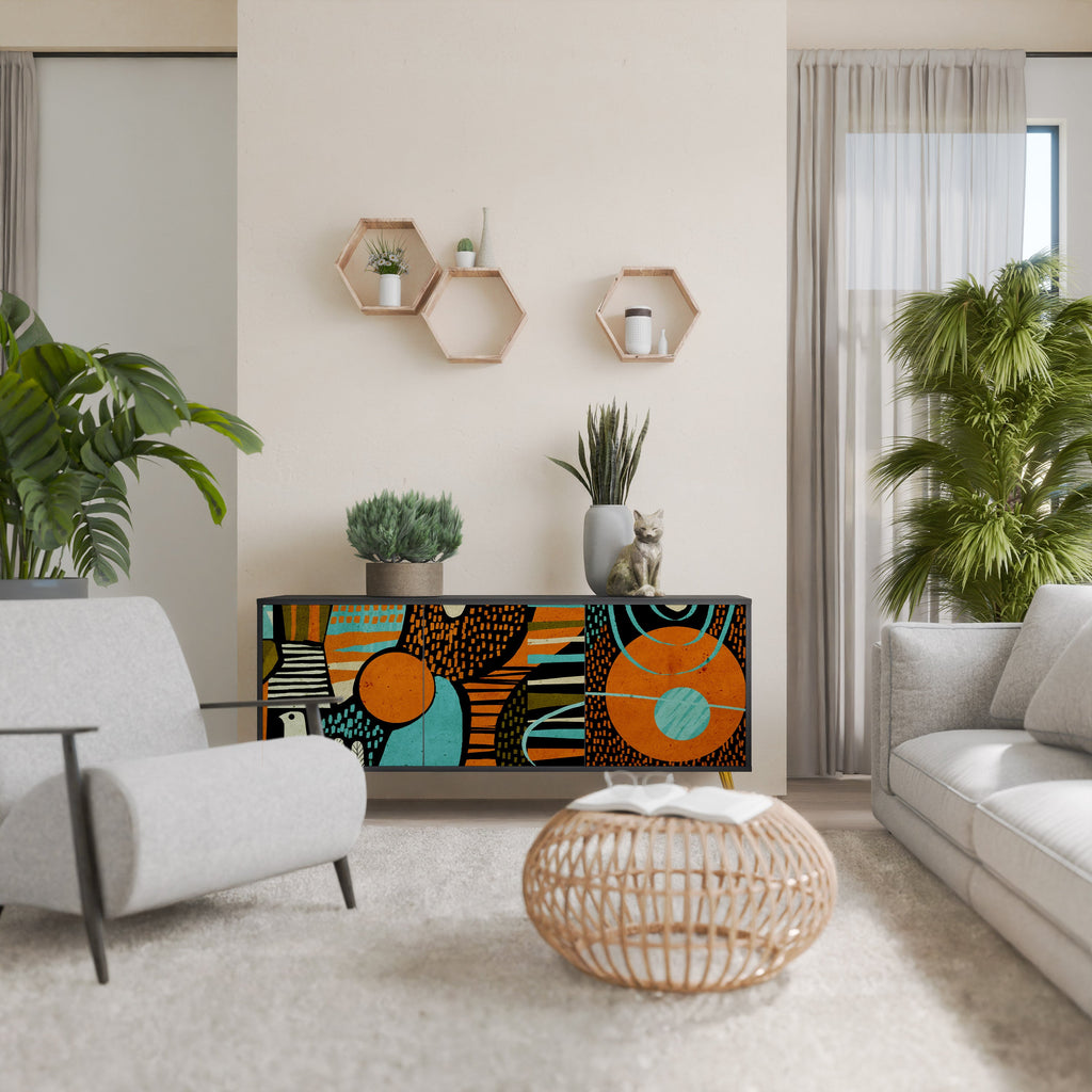 Buffet 3 portes GEODE GLIMMER finition noire