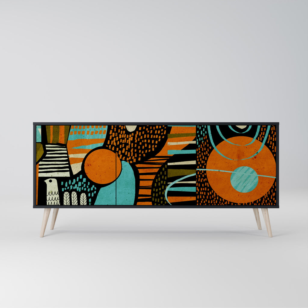 Buffet 3 portes GEODE GLIMMER finition noire