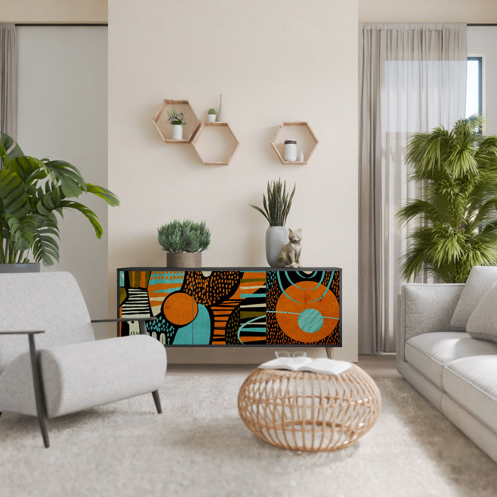 Buffet 3 portes GEODE GLIMMER finition noire