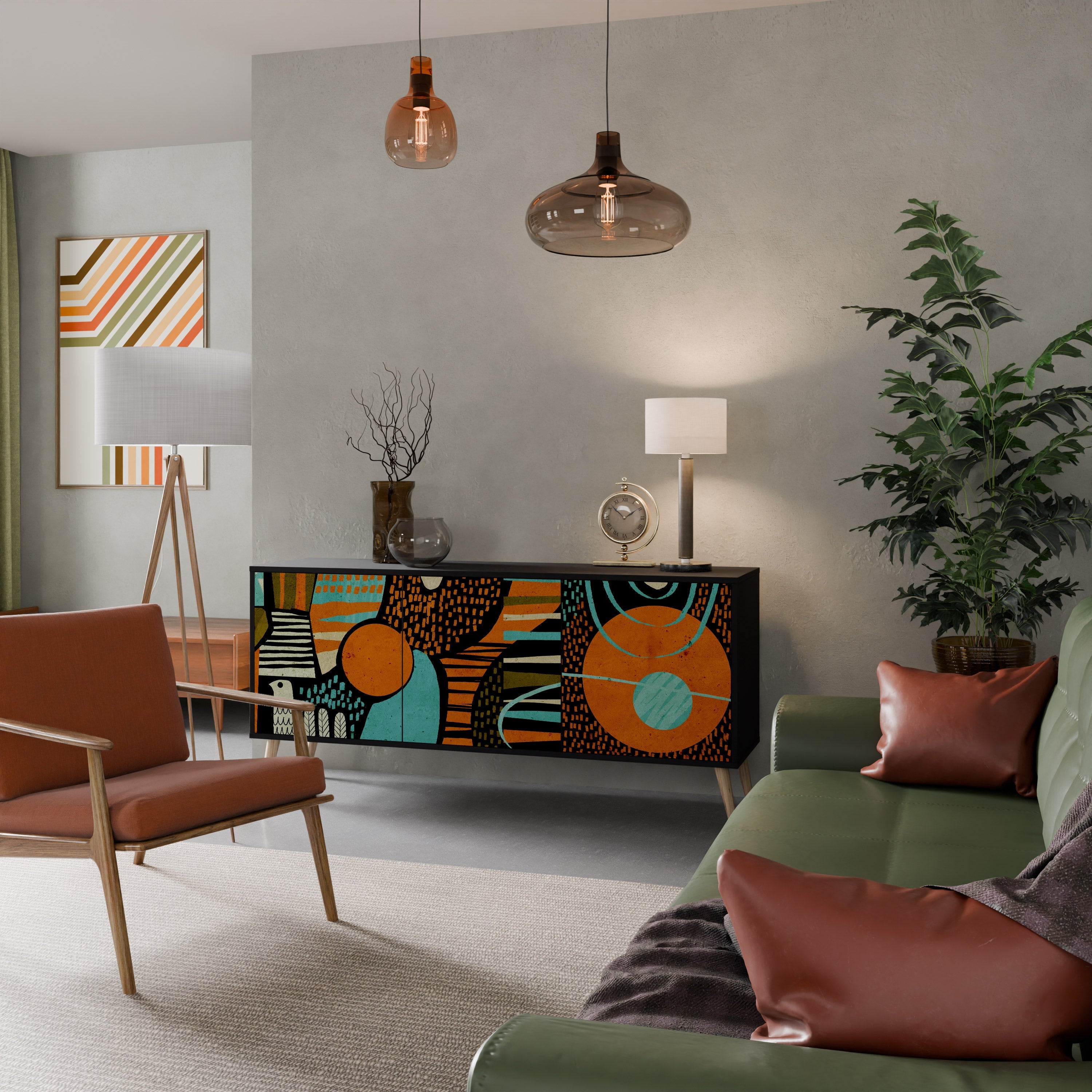 Buffet 3 portes GEODE GLIMMER finition noire