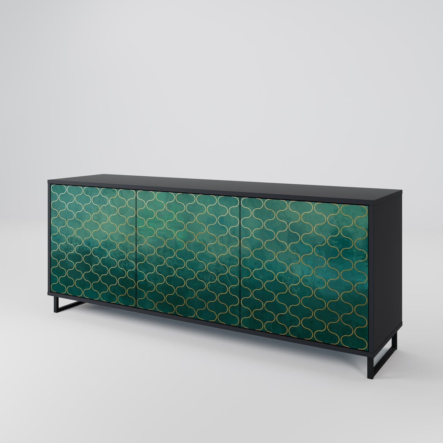 TESSELATED GREENERY 3-Door Sideboard