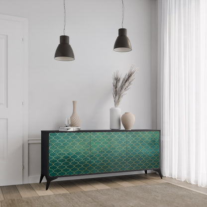TESSELATED GREENERY 3-Door Sideboard