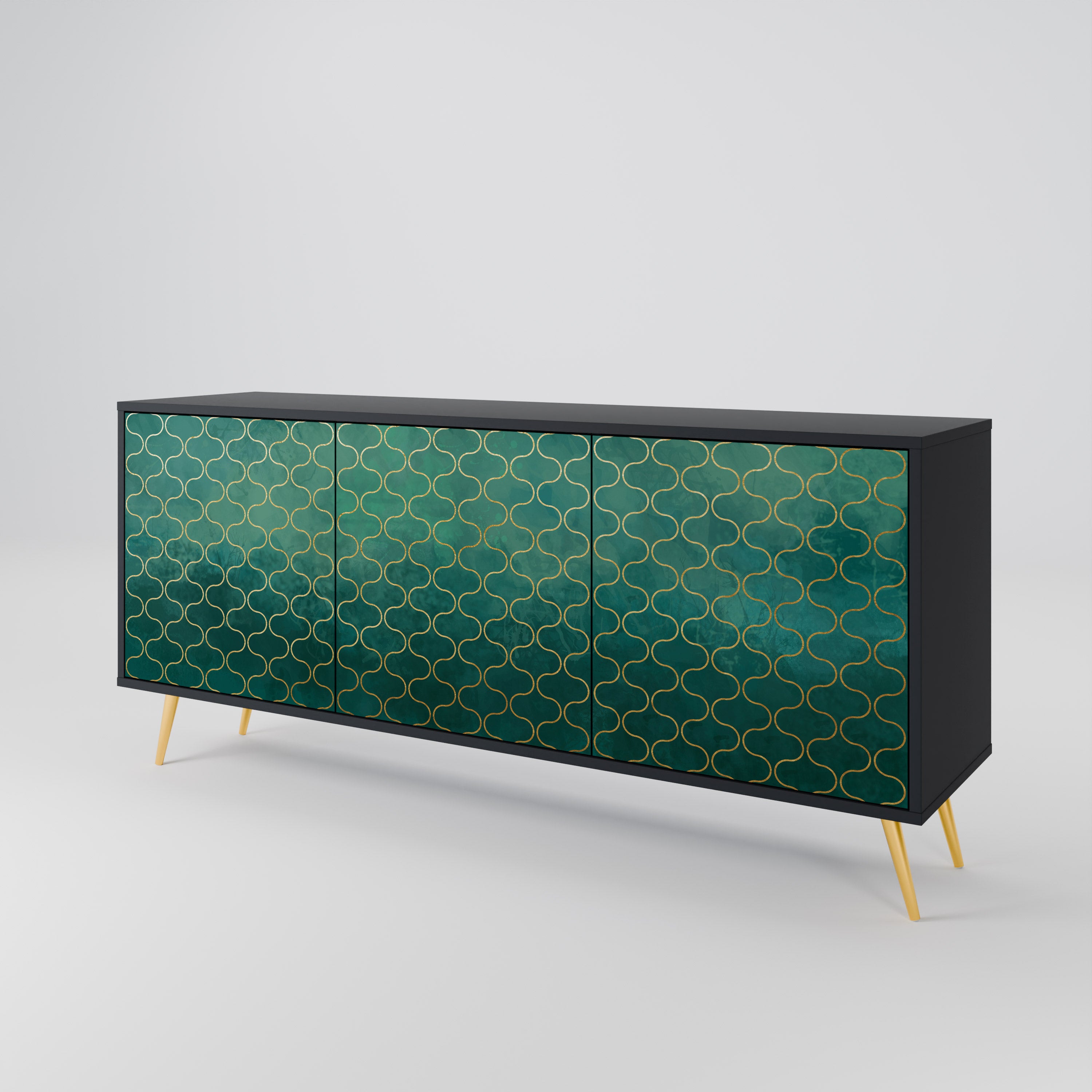 TESSELATED GREENERY 3-Door Sideboard