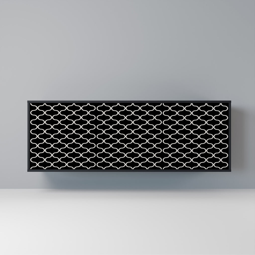 Buffet 3 portes TESSELATED BLACKNESS en finition noire