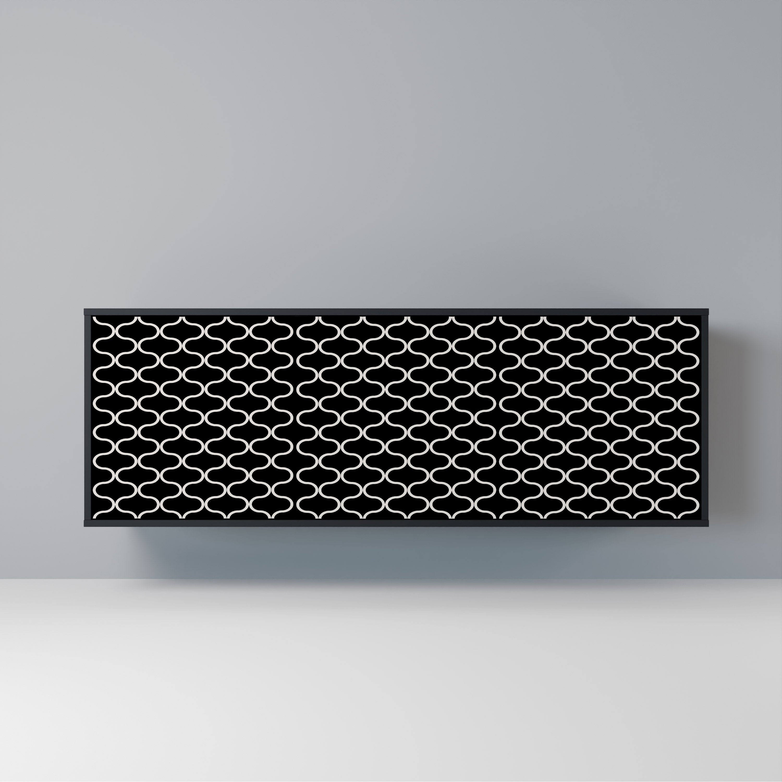 Buffet 3 portes TESSELATED BLACKNESS en finition noire