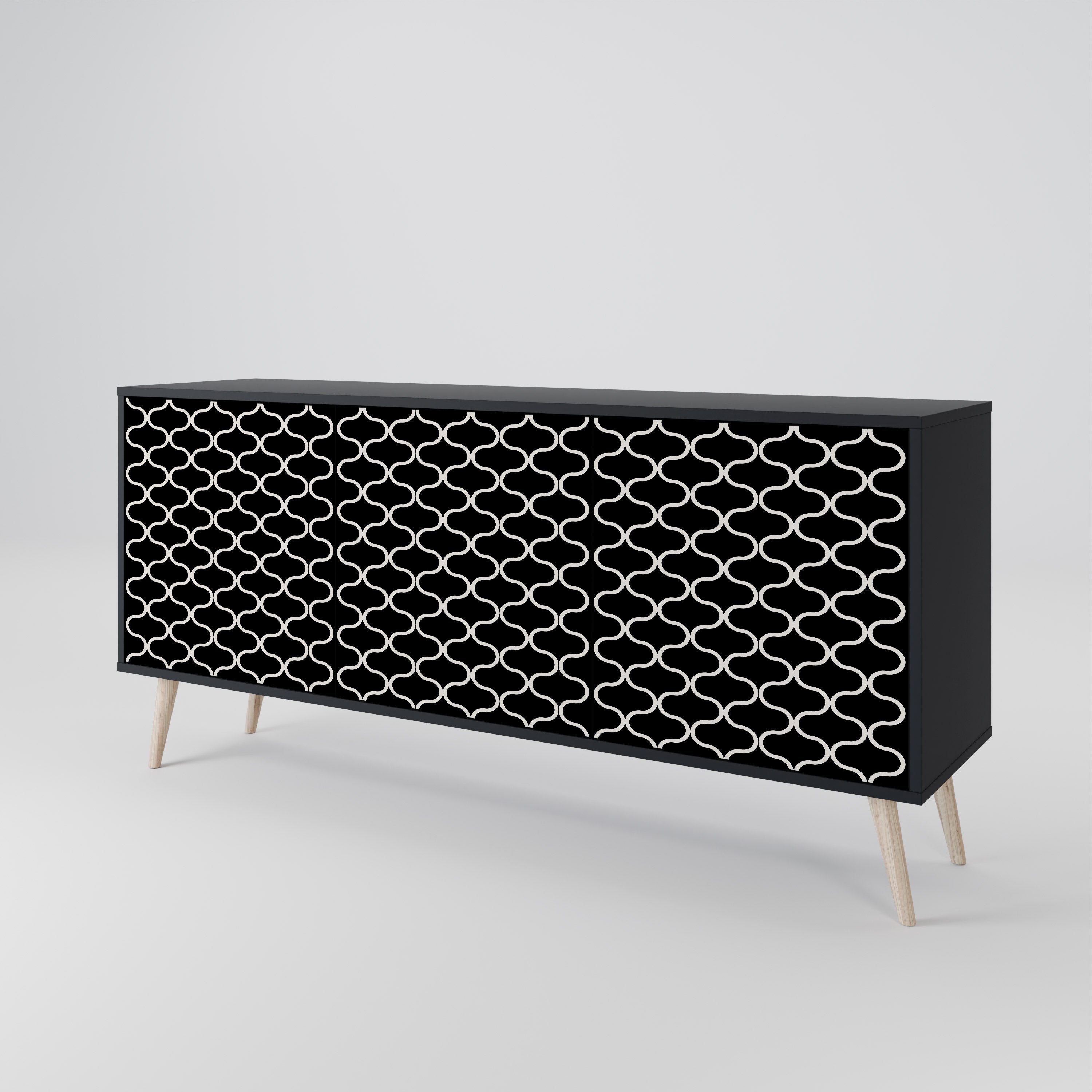 TESSELATED BLACKNESS 3-Door Sideboard