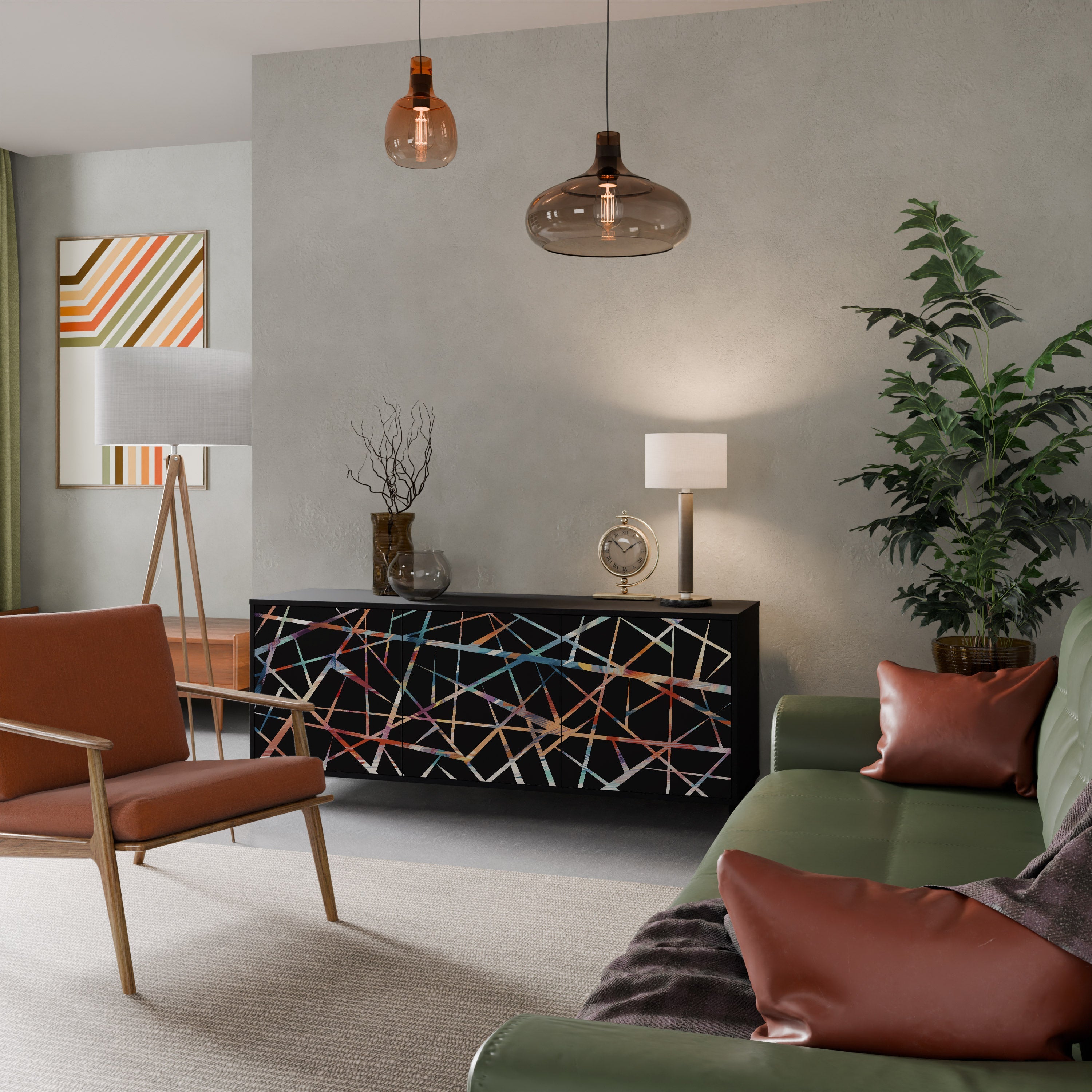 Buffet 3 portes POLYGON VERVE finition noire