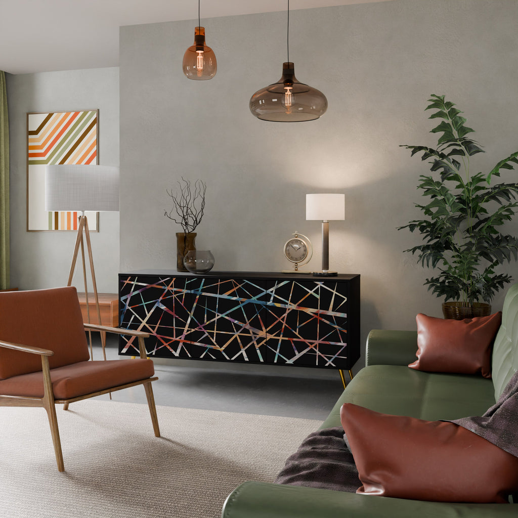 Buffet 3 portes POLYGON VERVE finition noire