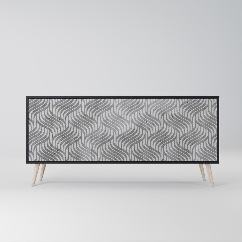 Buffet 3 portes CONCRETE MOVEMENT en finition noire