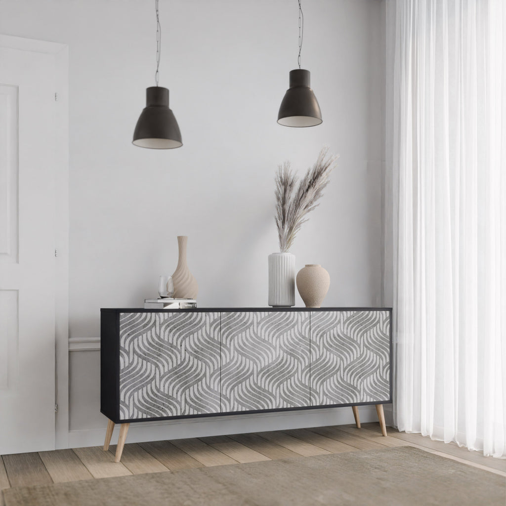 Buffet 3 portes CONCRETE MOVEMENT en finition noire