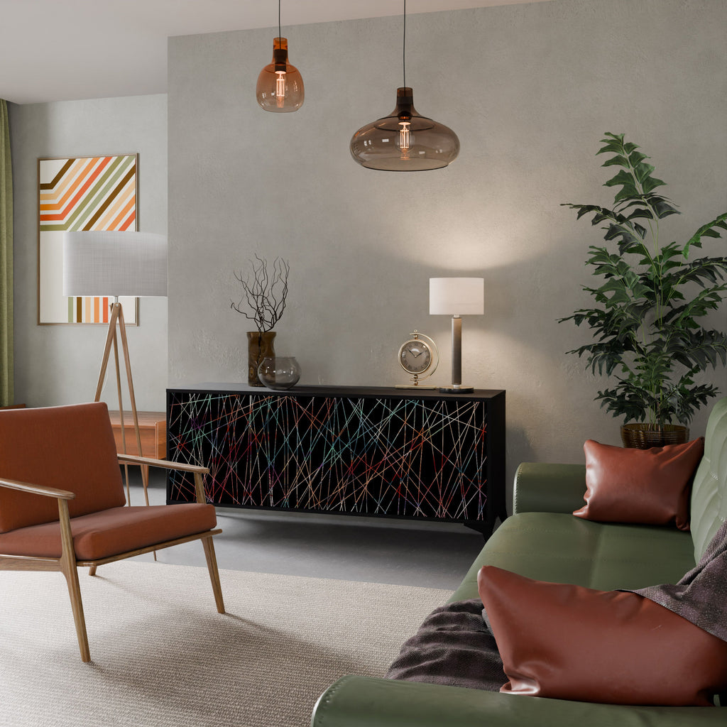 Buffet 3 portes LUMINOUS SNARE finition noire