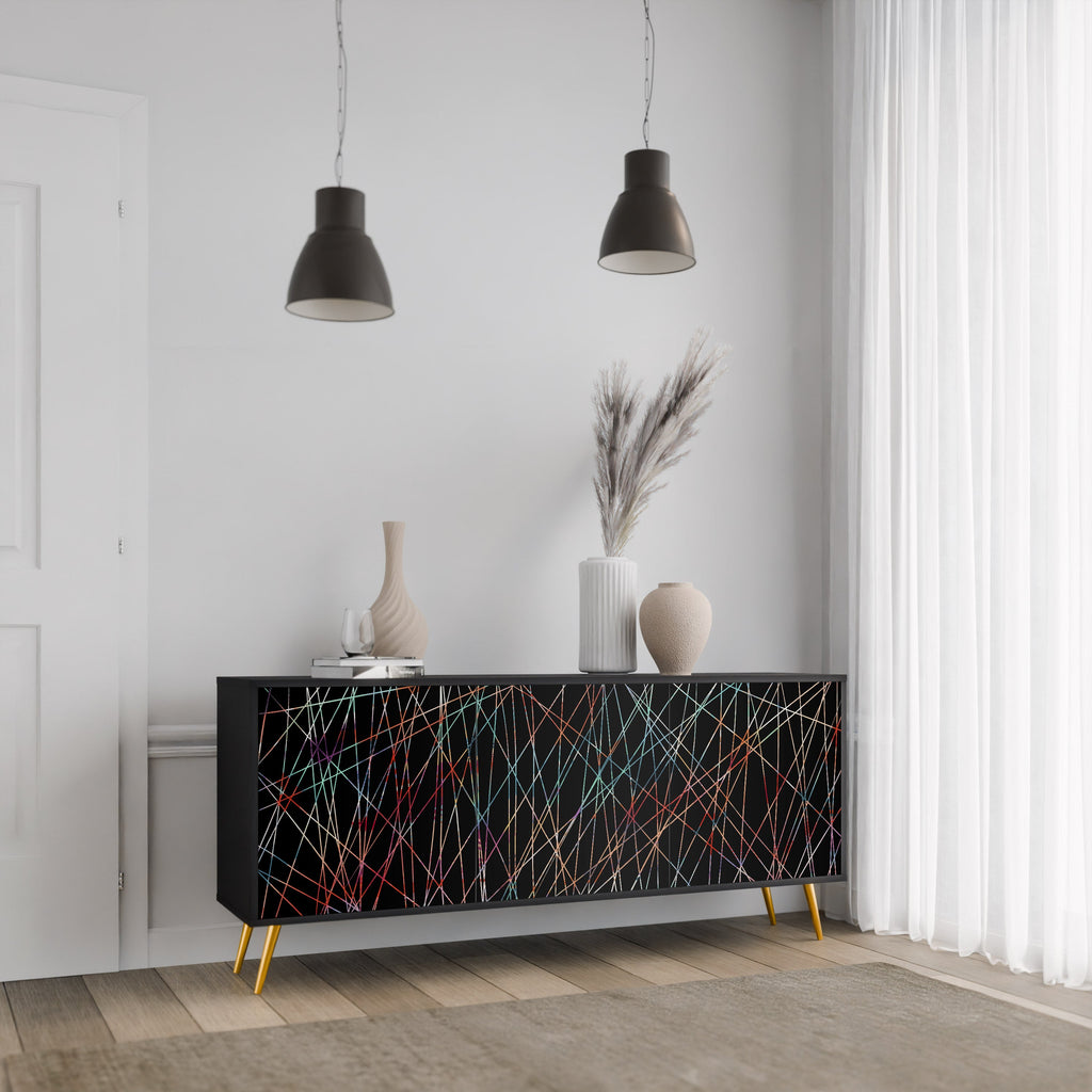 Buffet 3 portes LUMINOUS SNARE finition noire