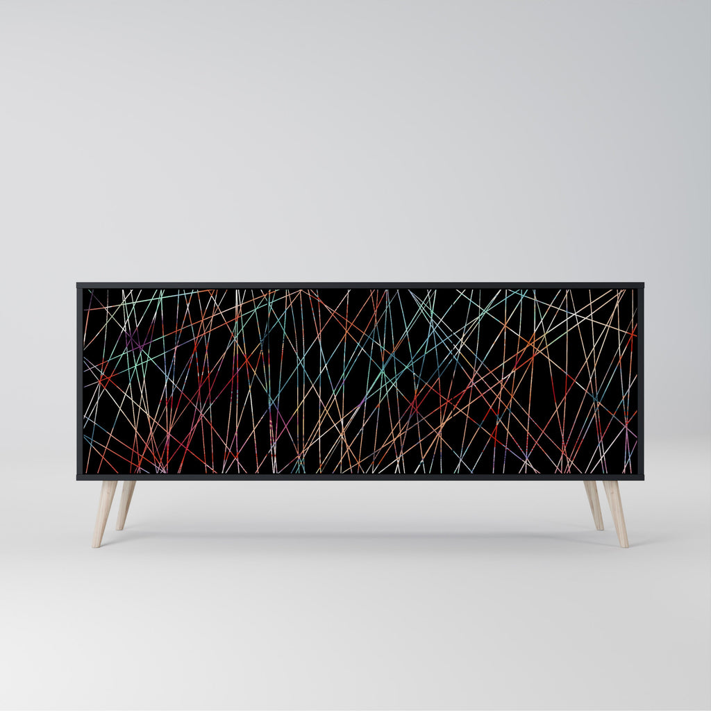 Buffet 3 portes LUMINOUS SNARE finition noire