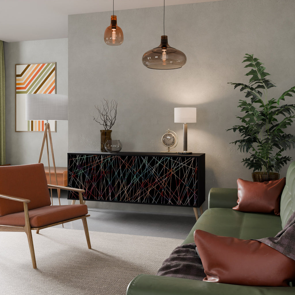 Buffet 3 portes LUMINOUS SNARE finition noire