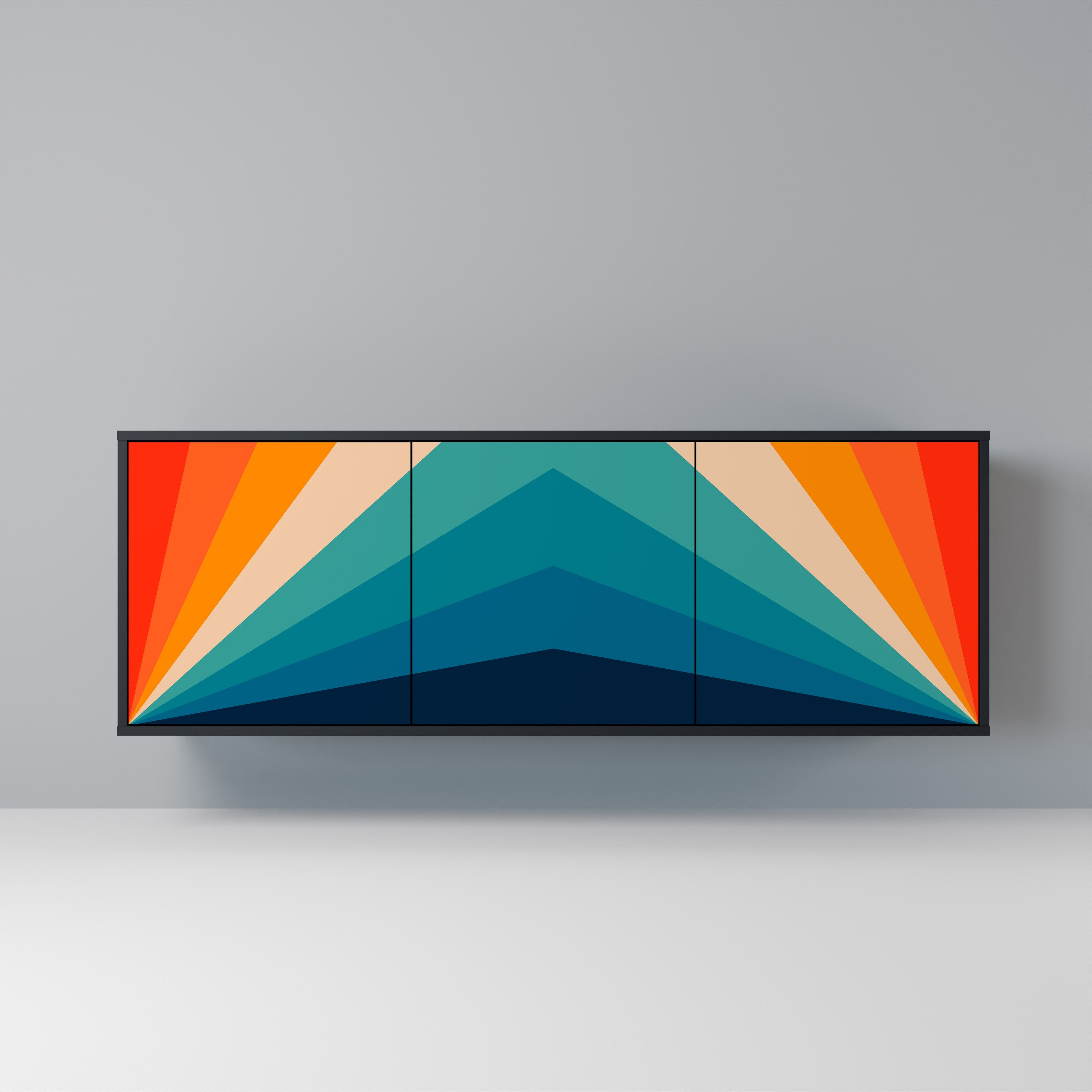 Buffet 3 portes PRISM CONCUSSION finition noire