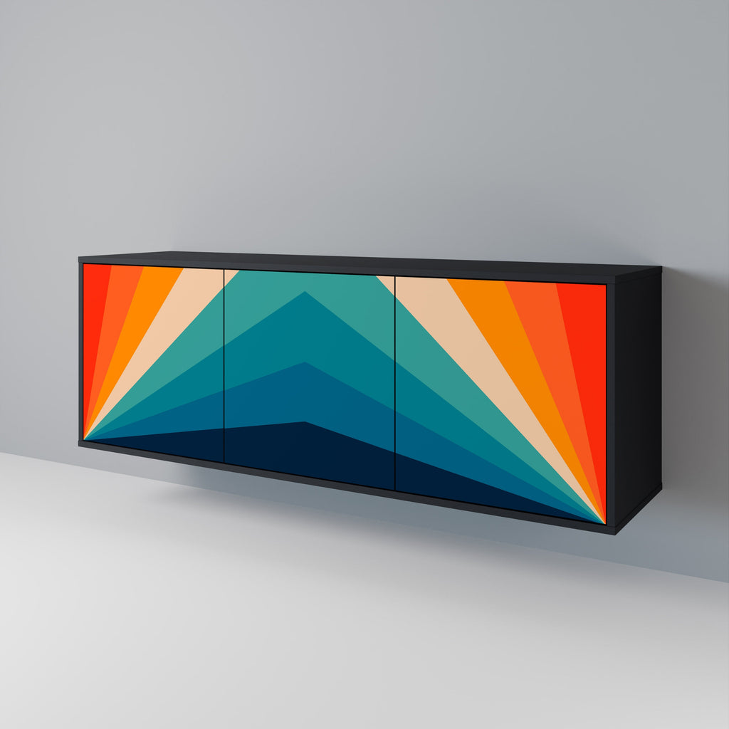 Buffet 3 portes PRISM CONCUSSION finition noire