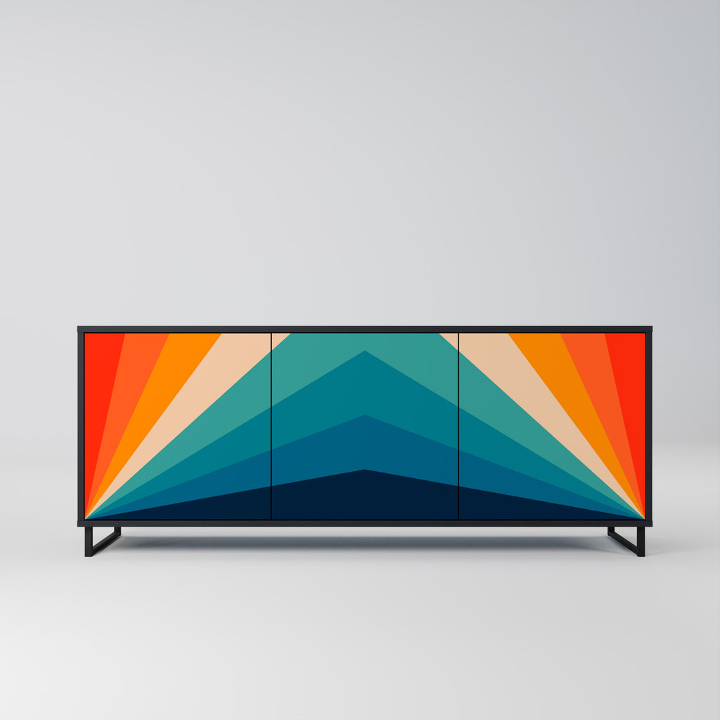 Buffet 3 portes PRISM CONCUSSION finition noire