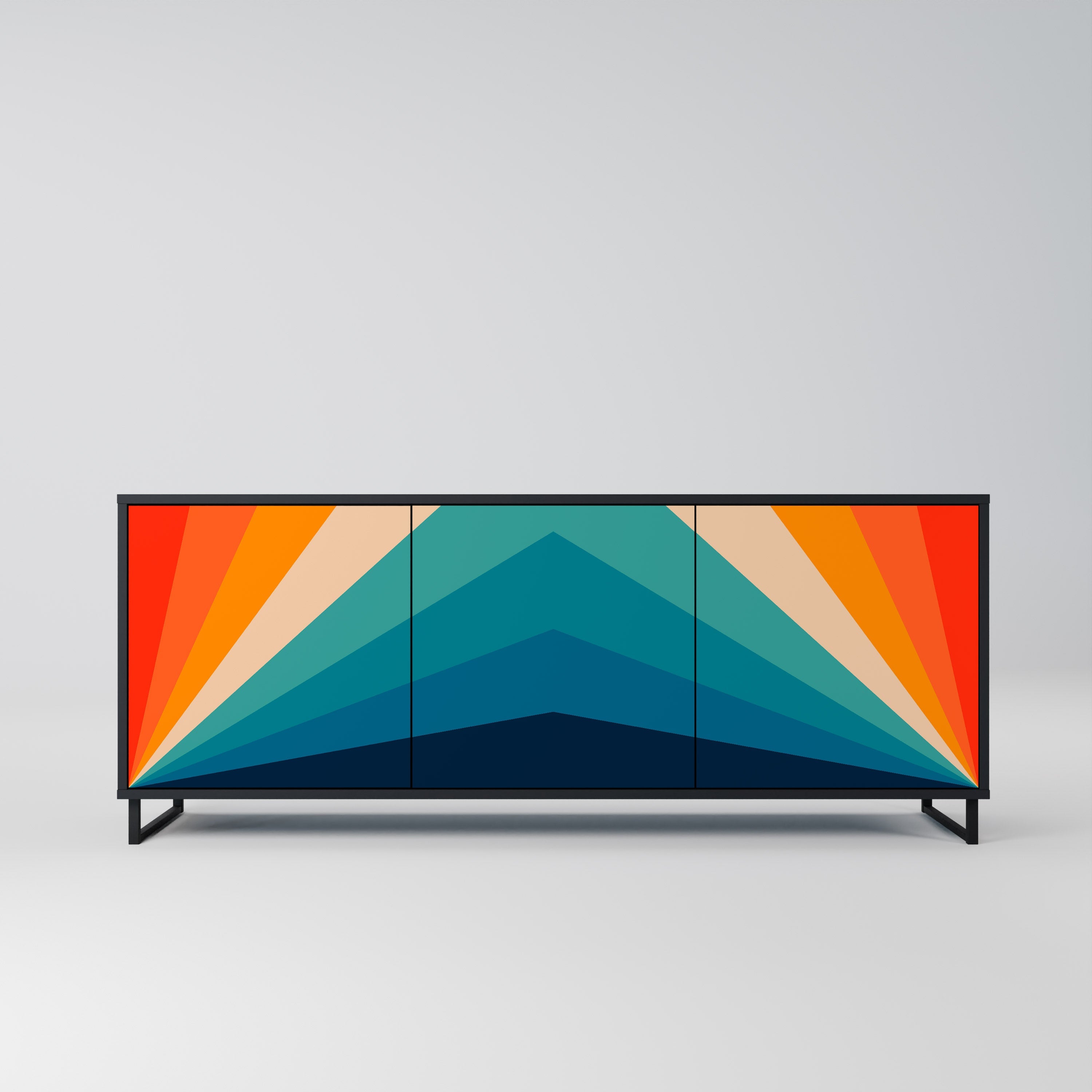 Buffet 3 portes PRISM CONCUSSION finition noire