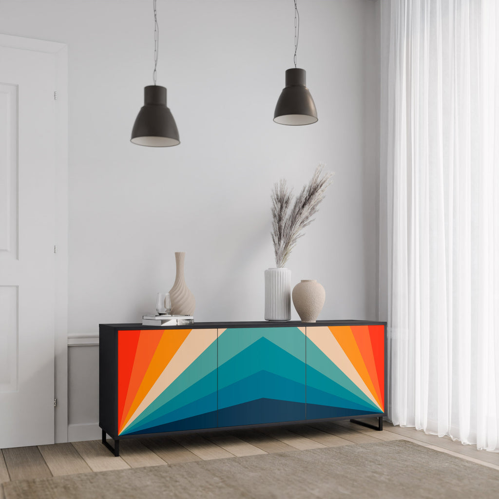 Buffet 3 portes PRISM CONCUSSION finition noire