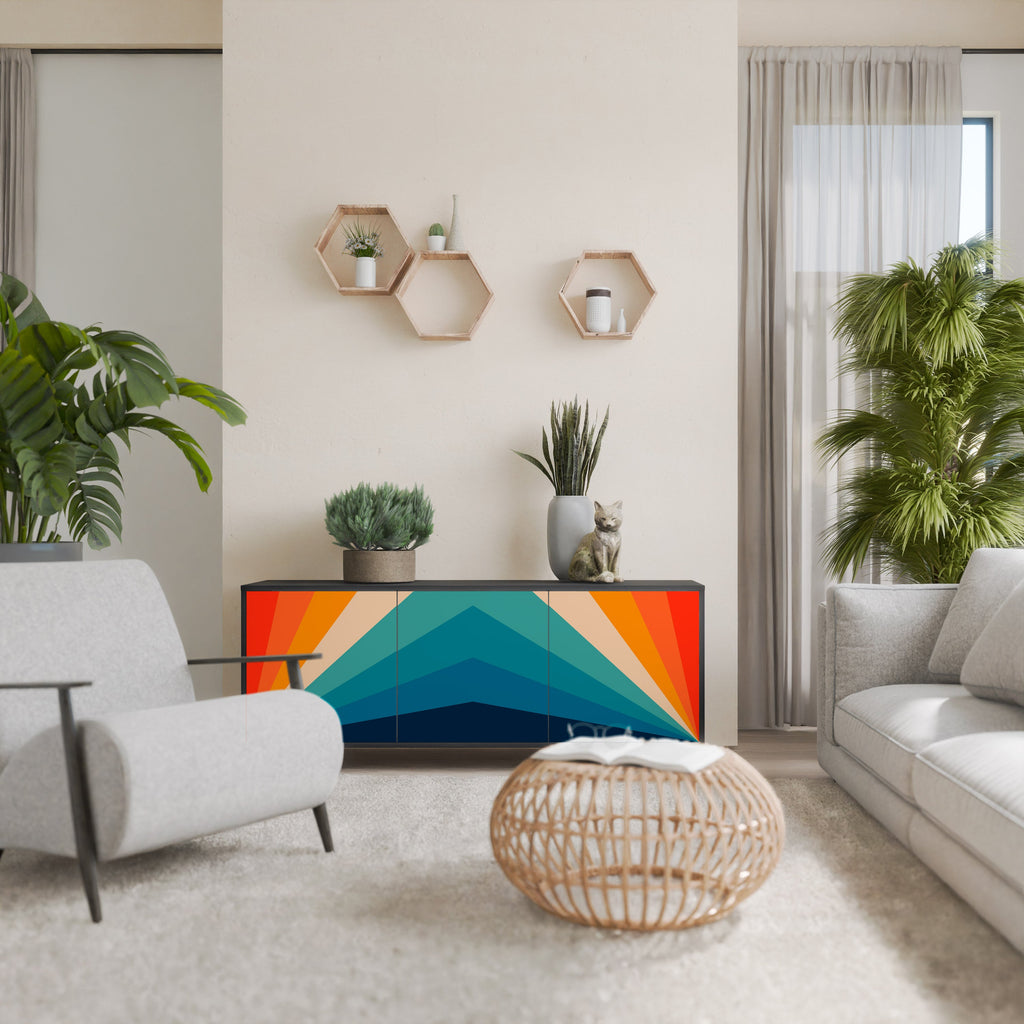 Buffet 3 portes PRISM CONCUSSION finition noire