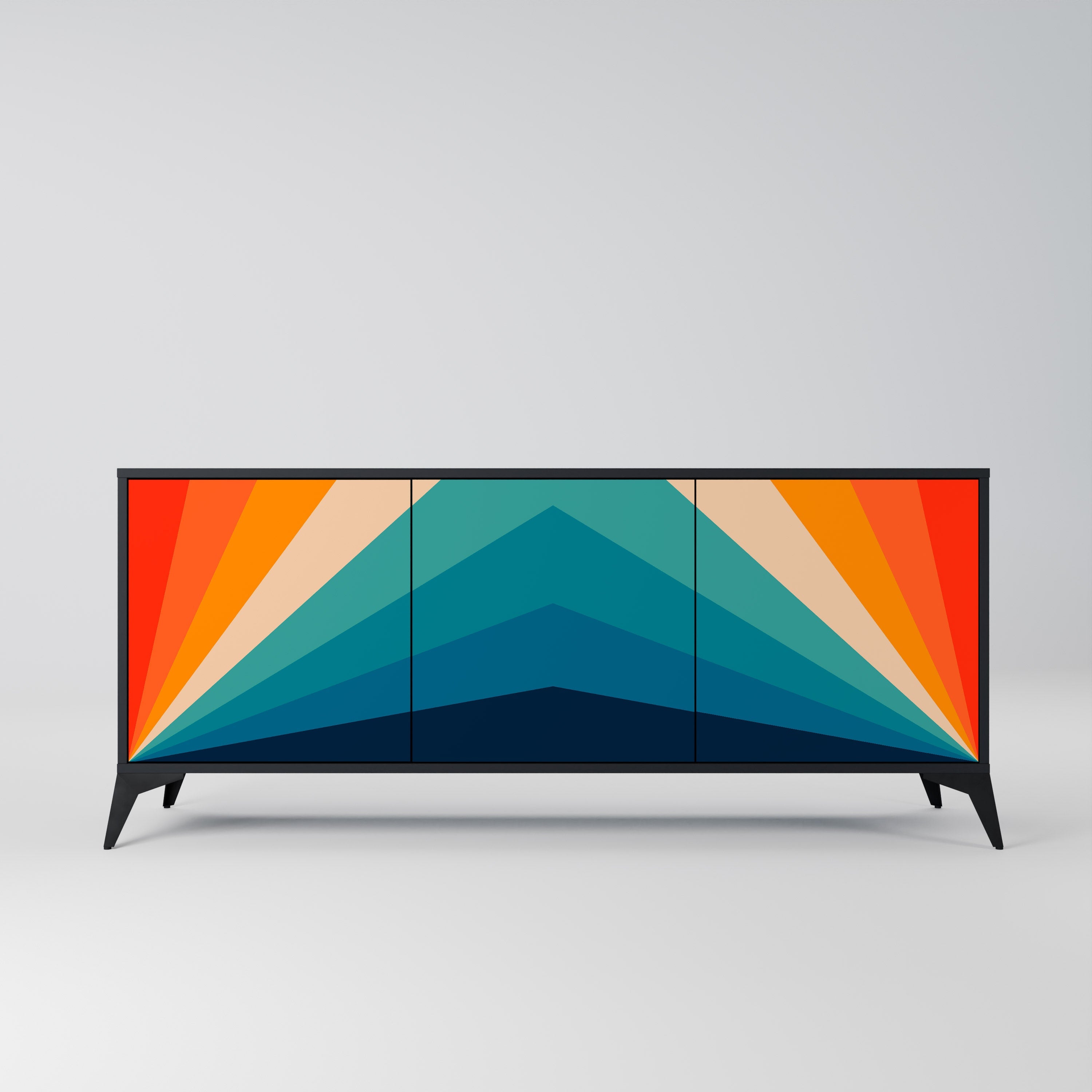 Buffet 3 portes PRISM CONCUSSION finition noire