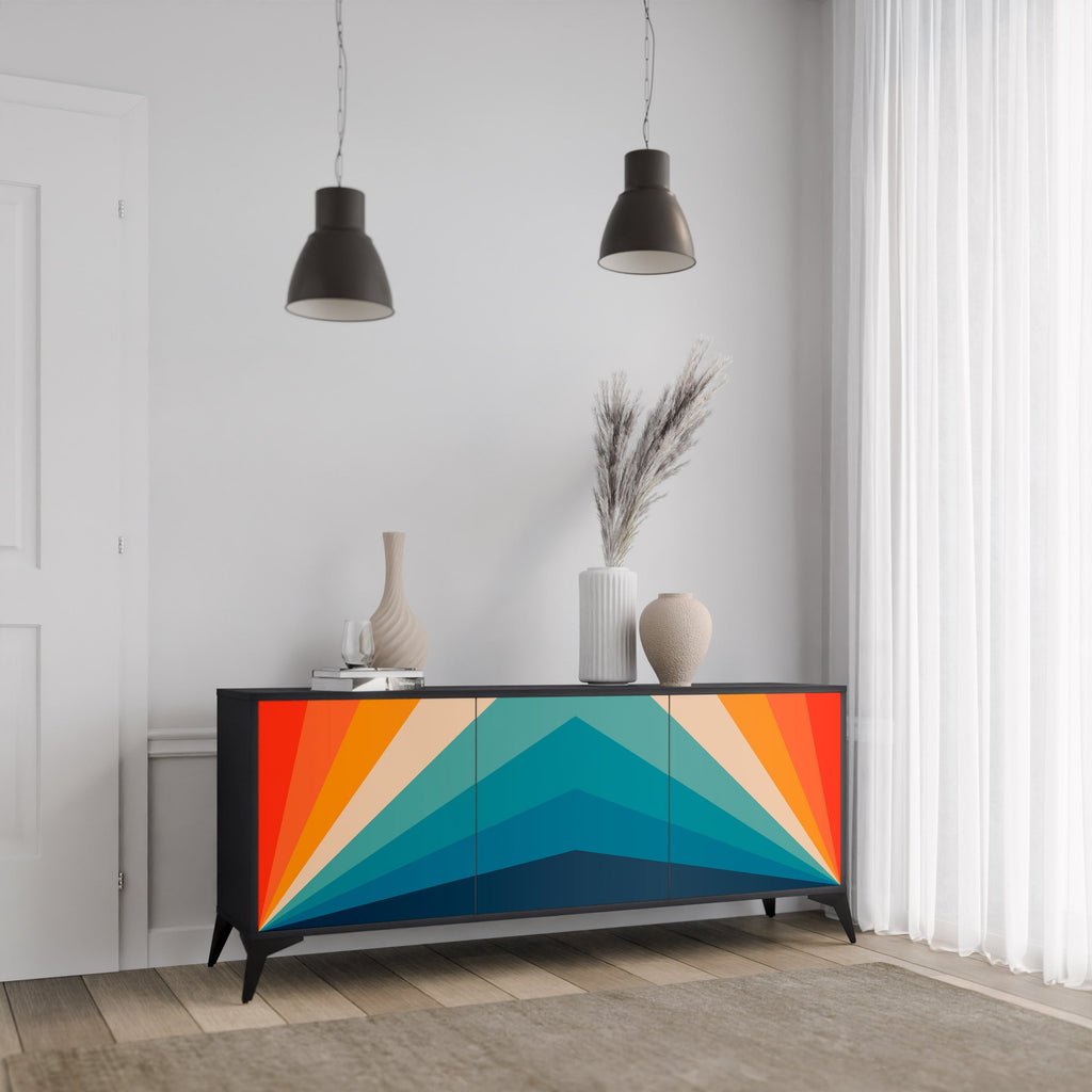 Buffet 3 portes PRISM CONCUSSION finition noire