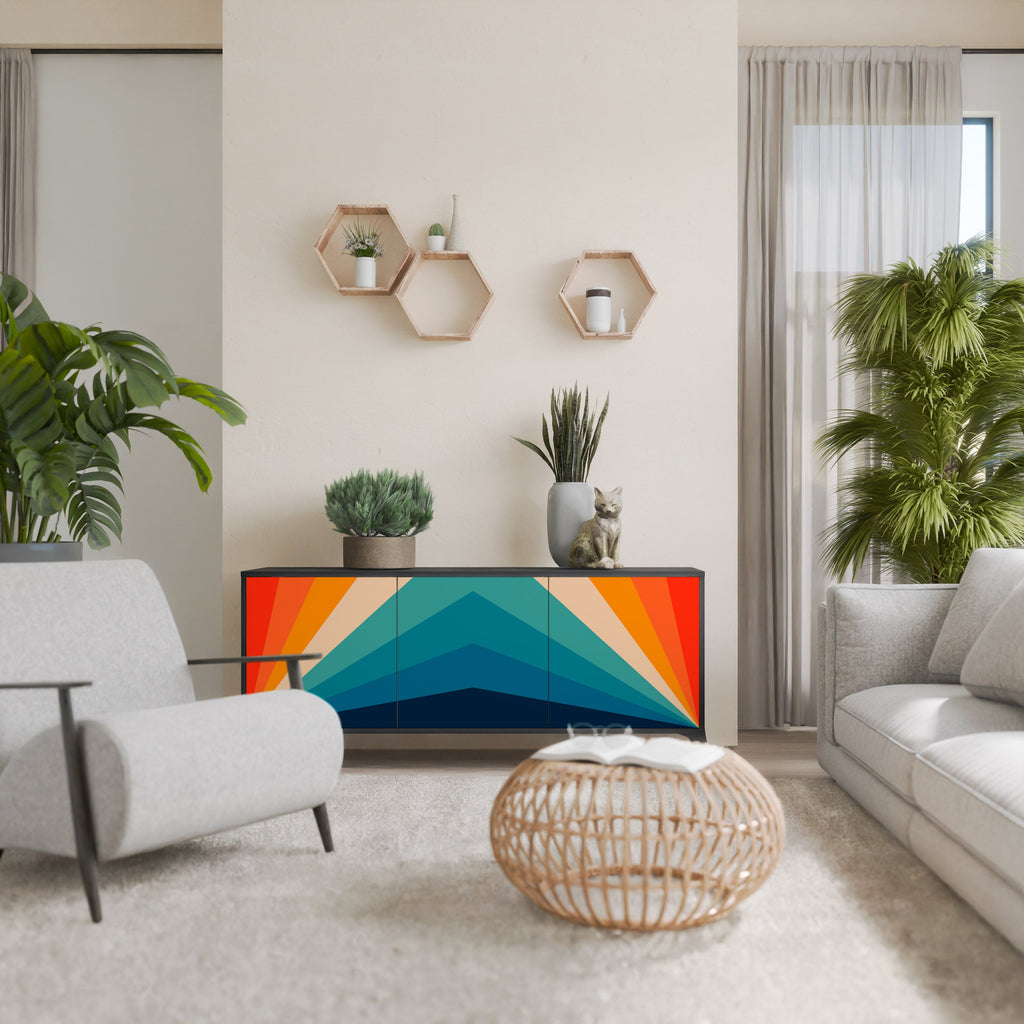 Buffet 3 portes PRISM CONCUSSION finition noire