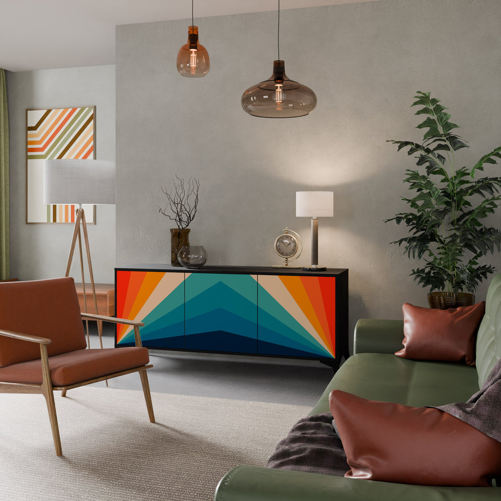 Buffet 3 portes PRISM CONCUSSION finition noire