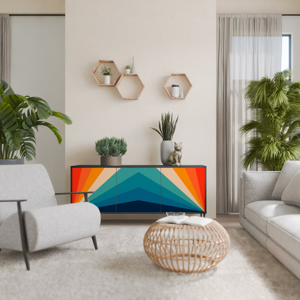 Buffet 3 portes PRISM CONCUSSION finition noire