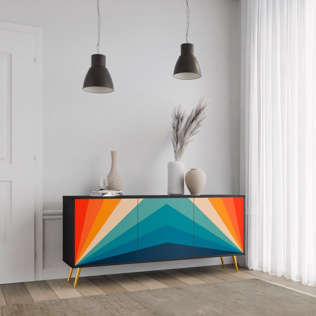 Buffet 3 portes PRISM CONCUSSION finition noire