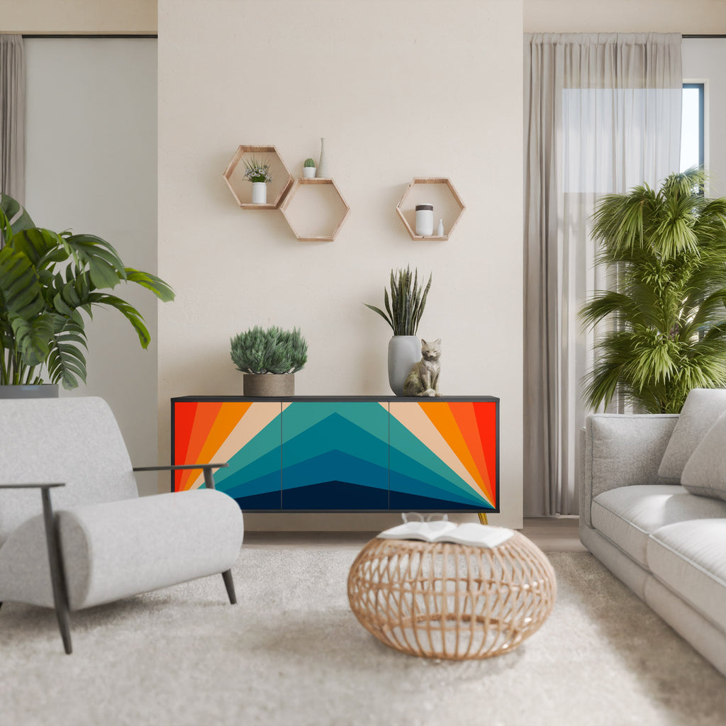 Buffet 3 portes PRISM CONCUSSION finition noire