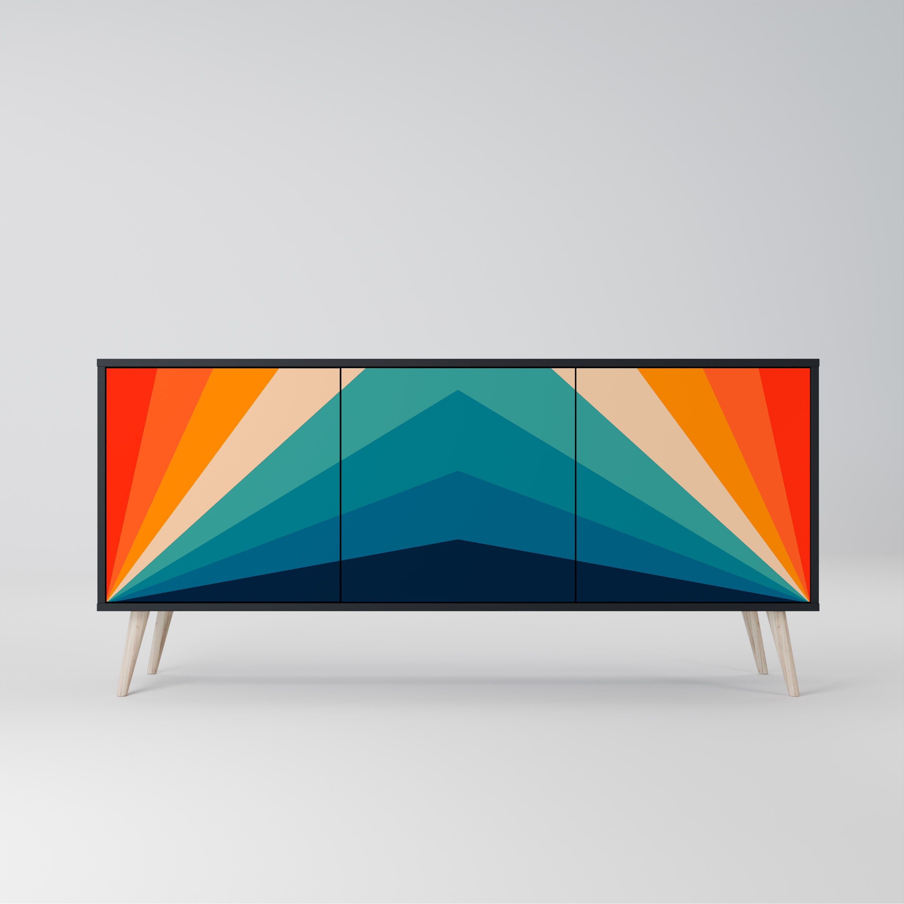 Buffet 3 portes PRISM CONCUSSION finition noire