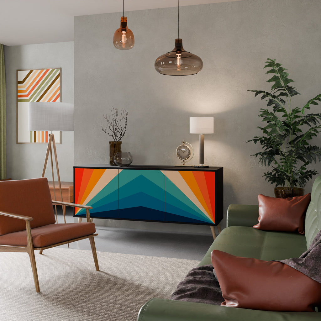 Buffet 3 portes PRISM CONCUSSION finition noire