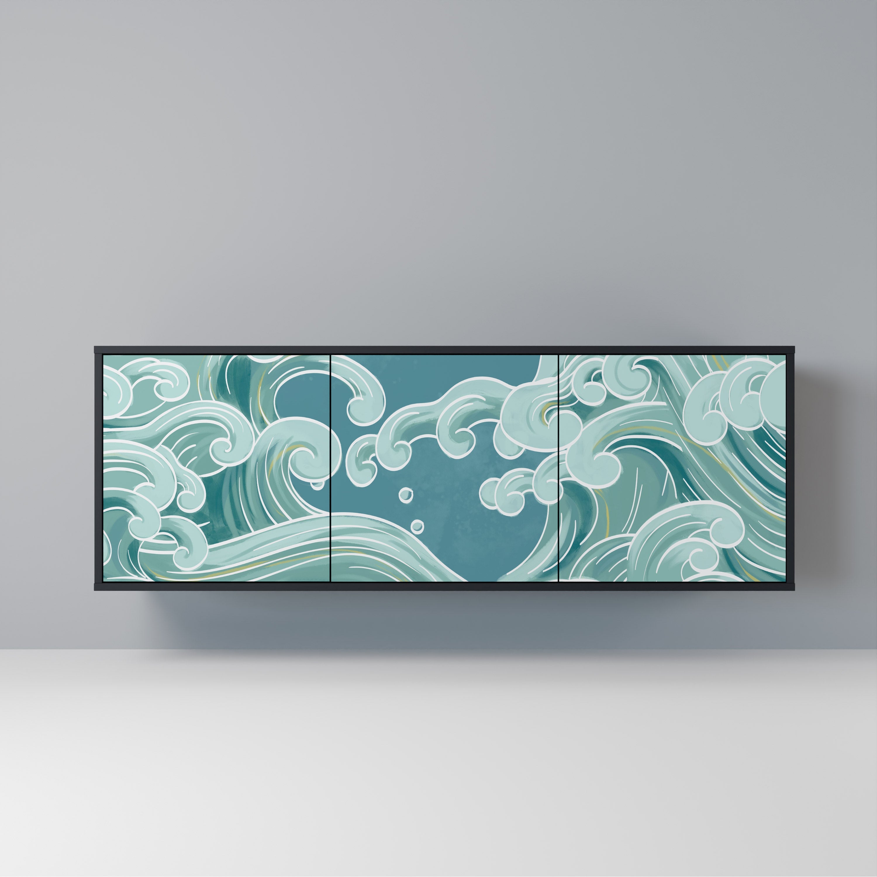 Buffet 3 portes ASIAN SWAY finition noire