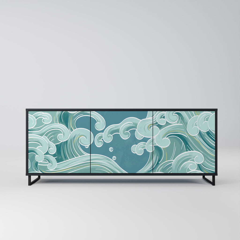 Buffet 3 portes ASIAN SWAY finition noire