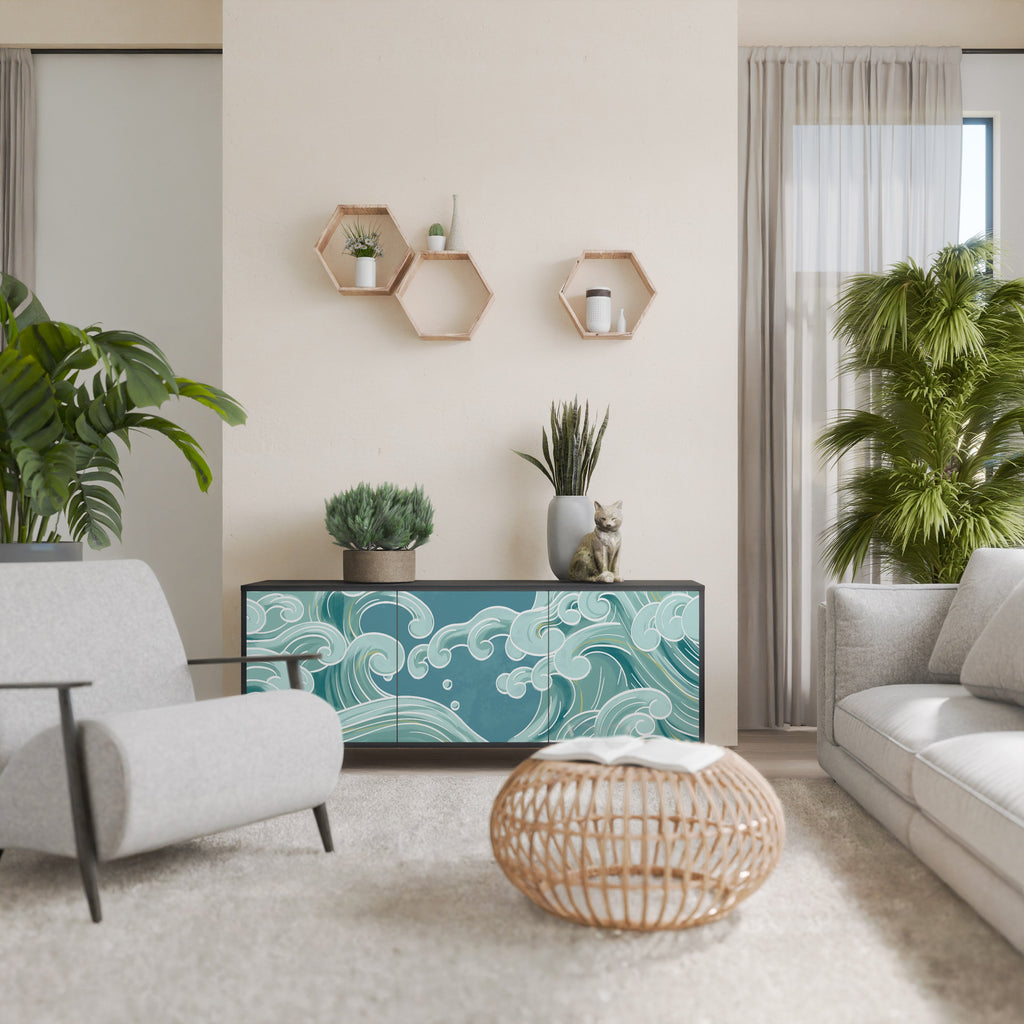 Buffet 3 portes ASIAN SWAY finition noire