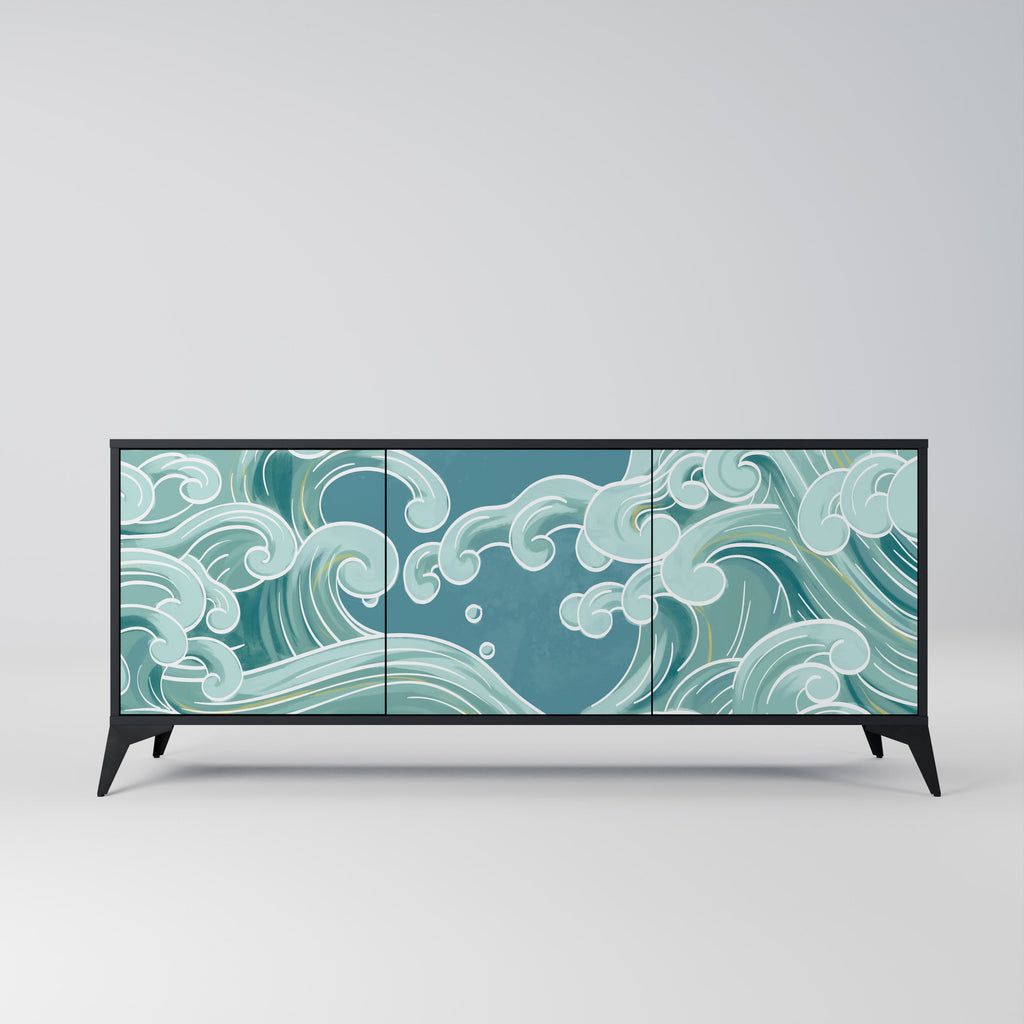 Buffet 3 portes ASIAN SWAY finition noire