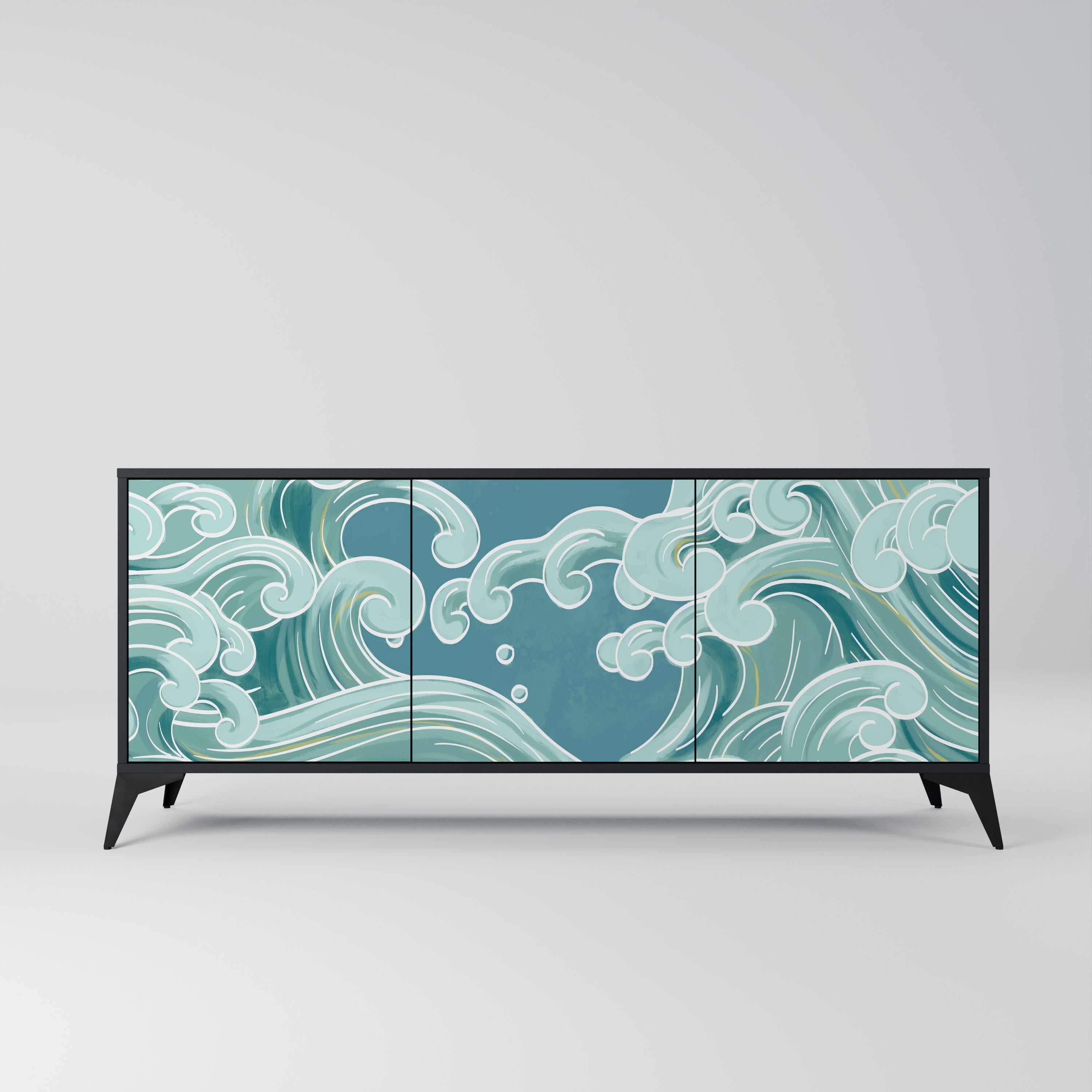 Buffet 3 portes ASIAN SWAY finition noire