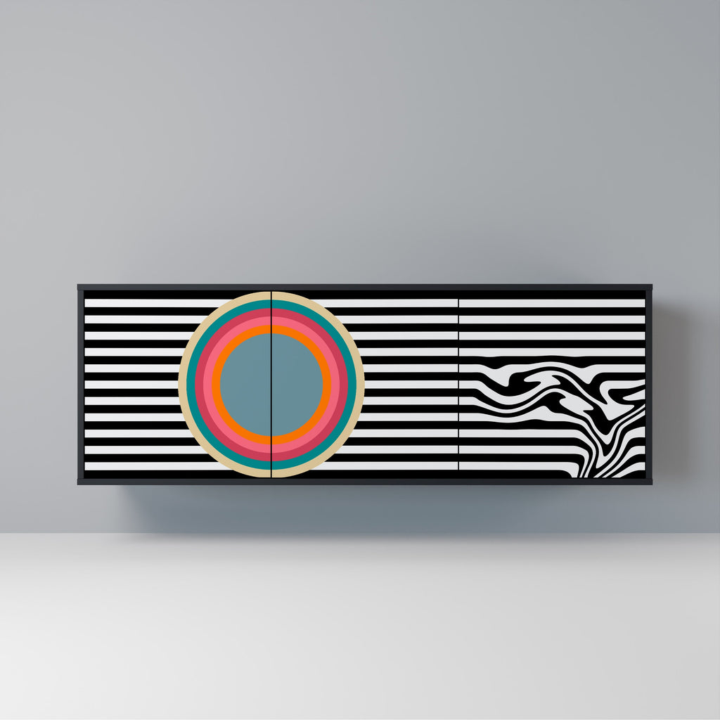 Buffet 3 portes SPECTRA SHOWCASE en finition noire