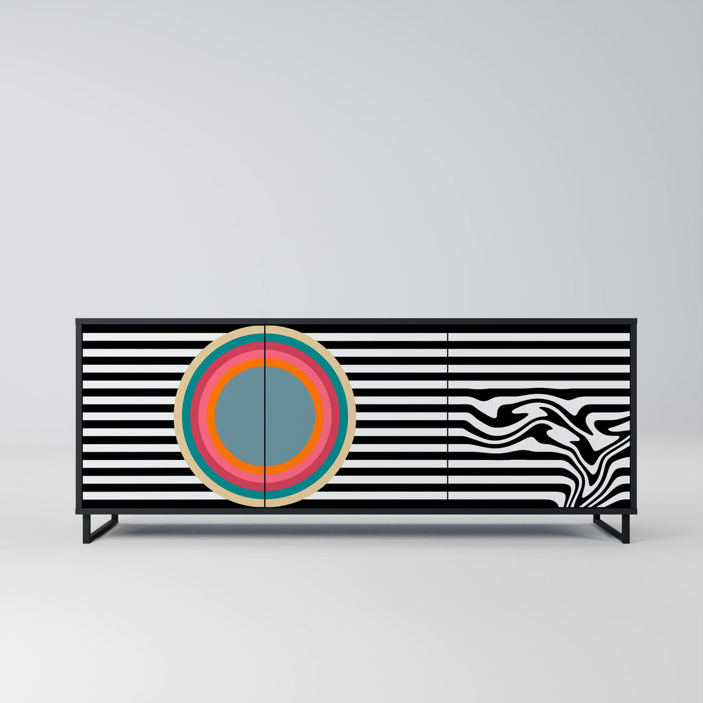 Buffet 3 portes SPECTRA SHOWCASE en finition noire