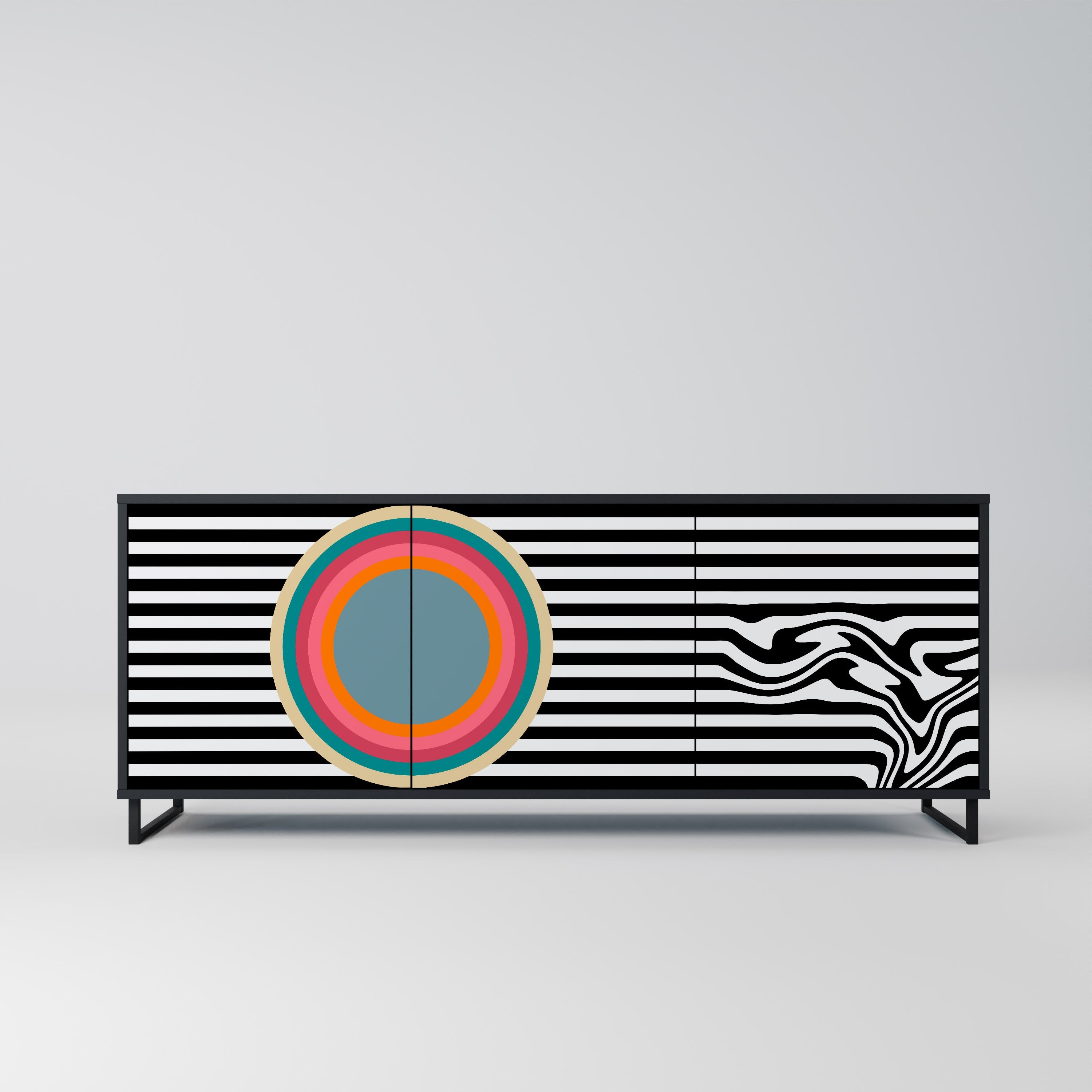 Buffet 3 portes SPECTRA SHOWCASE en finition noire