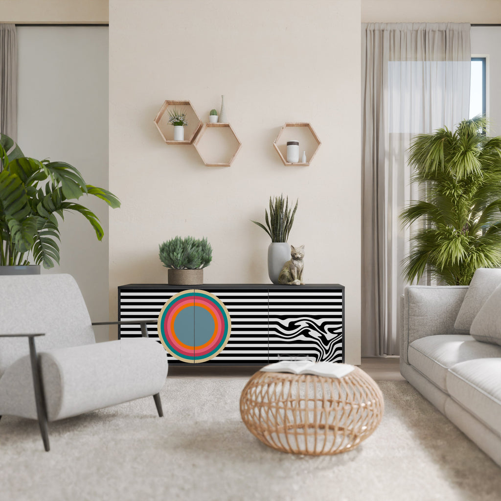 Buffet 3 portes SPECTRA SHOWCASE en finition noire