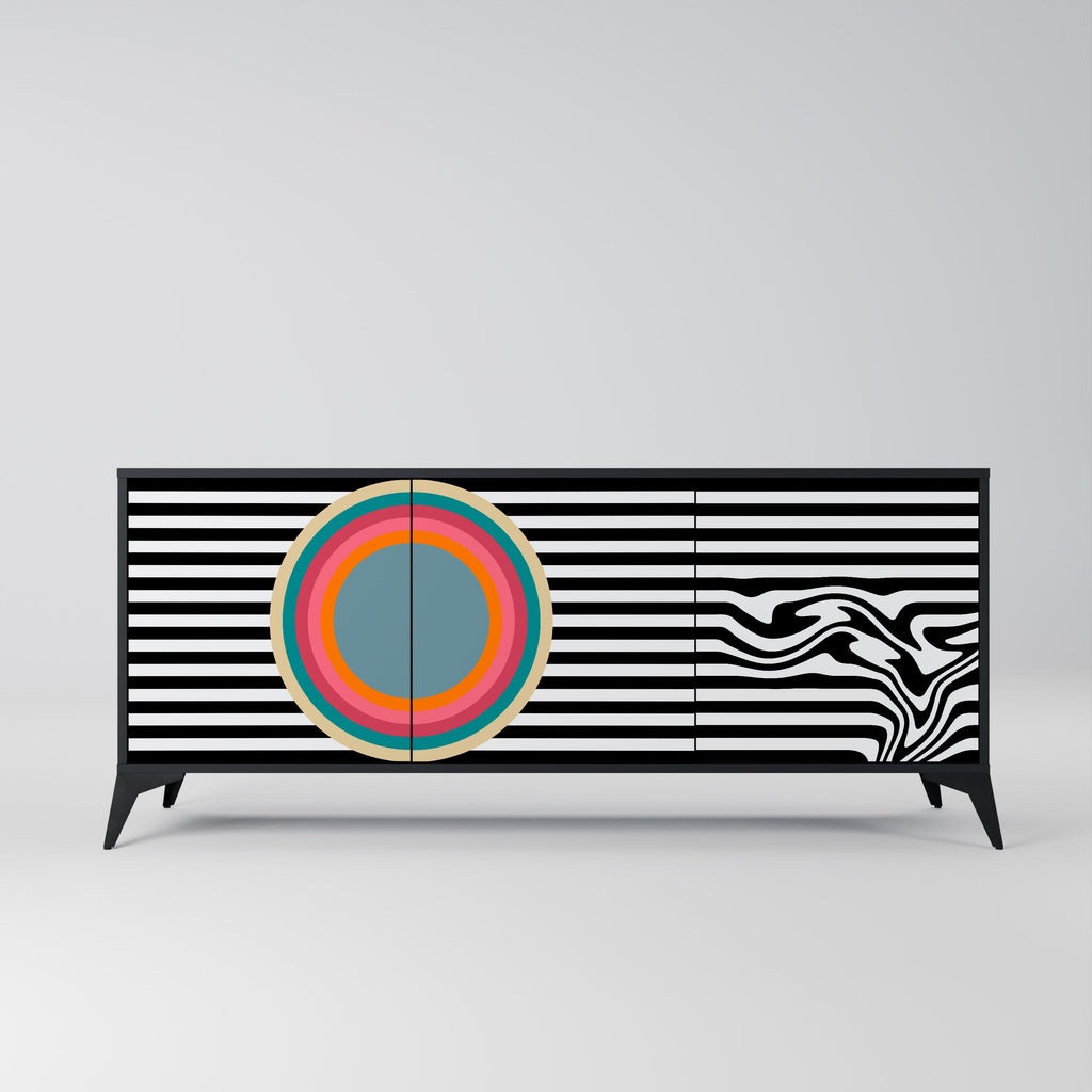 Buffet 3 portes SPECTRA SHOWCASE en finition noire