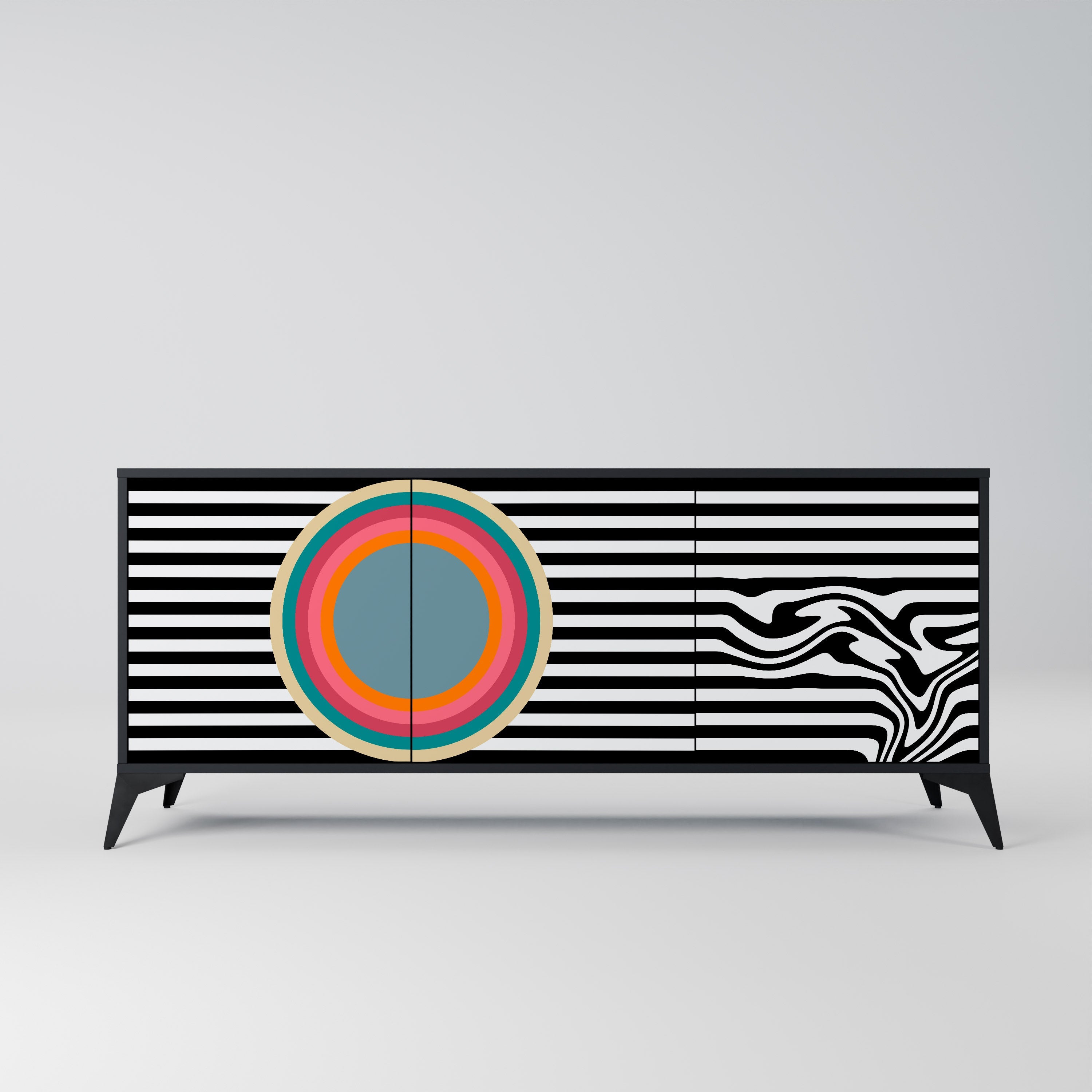 Buffet 3 portes SPECTRA SHOWCASE en finition noire