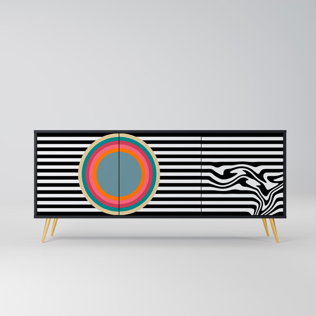 Buffet 3 portes SPECTRA SHOWCASE en finition noire