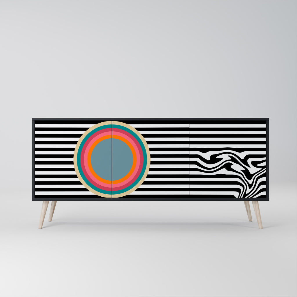 Buffet 3 portes SPECTRA SHOWCASE en finition noire