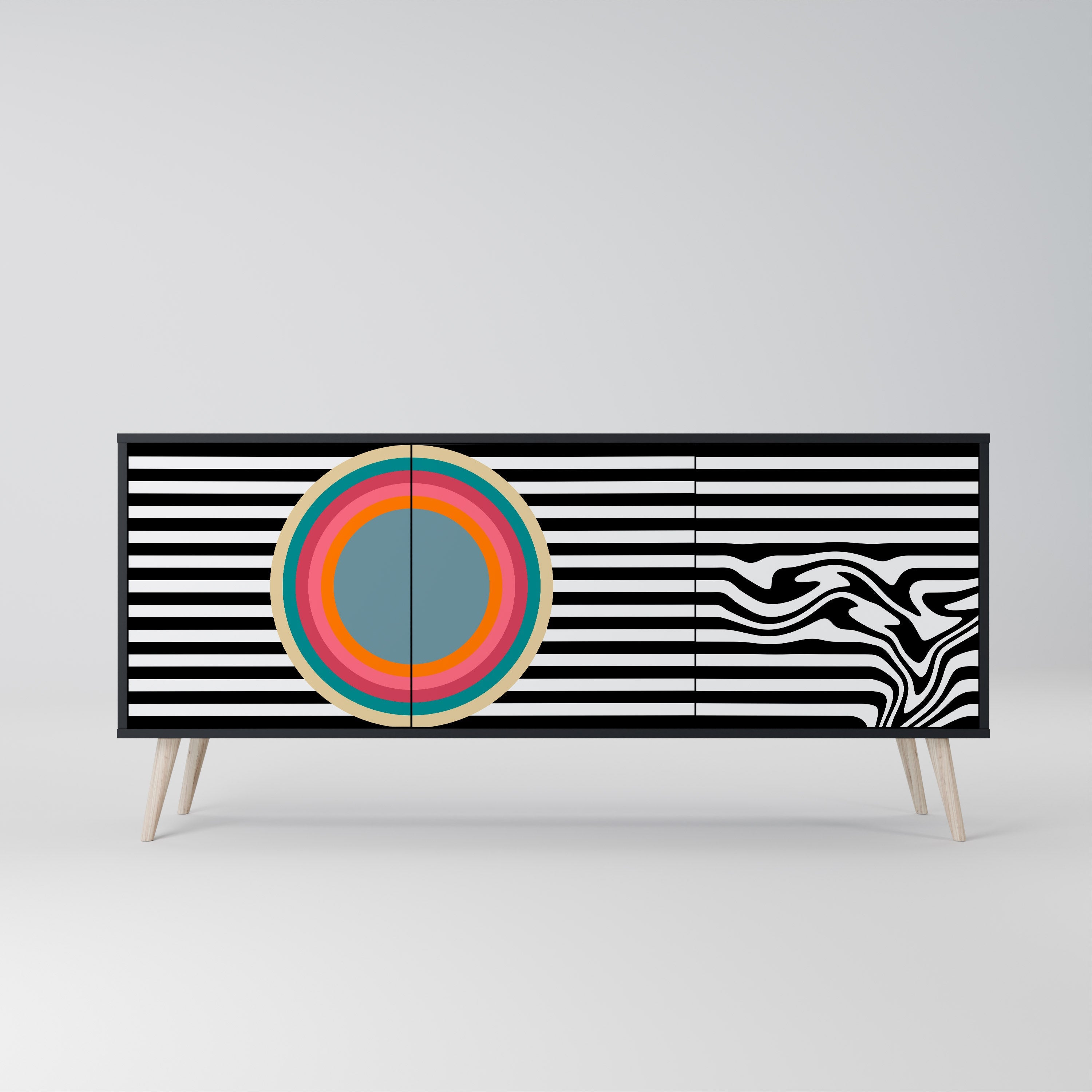 Buffet 3 portes SPECTRA SHOWCASE en finition noire