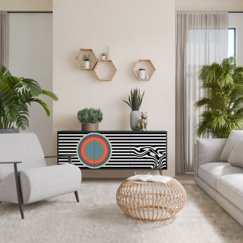 Buffet 3 portes SPECTRA SHOWCASE en finition noire